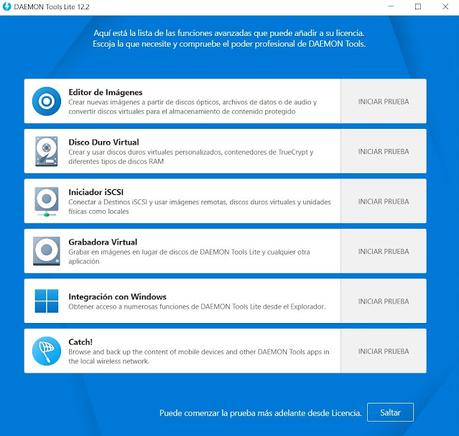 Daemon Tools Lite para windows, crea unidades virtuales y monta imágenes de disco de un modo sencillo