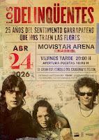 Concierto de Los Delinqüentes en el Movistar Arena de Madrid en 2026