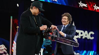 “Milei, Musk y la motosierra”.