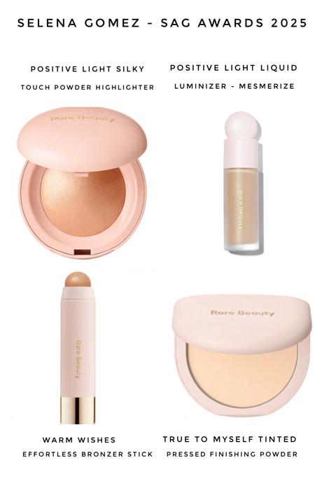 que maquillaje usó Selena Gomez productos rare beauty SAG awards que maquillaje usó Selena Gomez productos rare beauty SAG awards Selena Gomez maquillaje sag awards 2025 iluminador maquilladora makeup tip de maquillaje