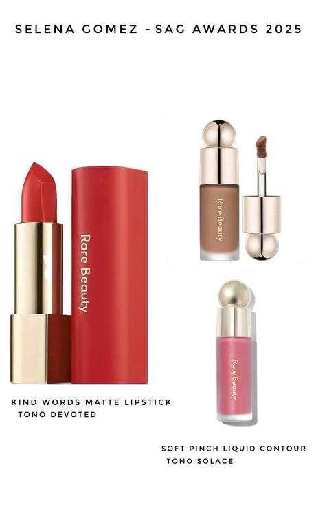 que maquillaje usó Selena Gomez productos rare beauty SAG awards que maquillaje usó Selena Gomez productos rare beauty SAG awards Selena Gomez maquillaje sag awards 2025 iluminador maquilladora makeup tip de maquillaje