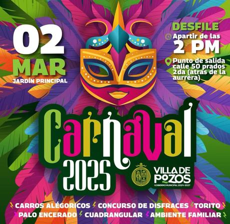 Villa de Pozos celebra por primera vez el Carnaval 2025 con tradición y deporte