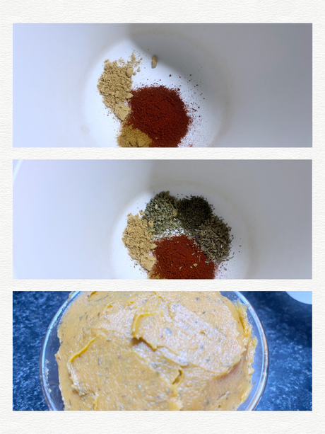 Paté de boniato asado con hierbas aromáticas