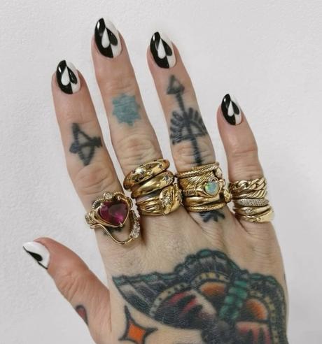 Uñas nail art ideas blanco y negro uñas cortas largas diseños fáciles