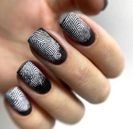 Uñas nail art ideas blanco y negro uñas cortas largas diseños fáciles