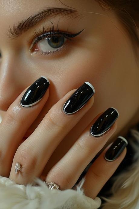 Uñas nail art ideas blanco y negro uñas cortas largas diseños fáciles