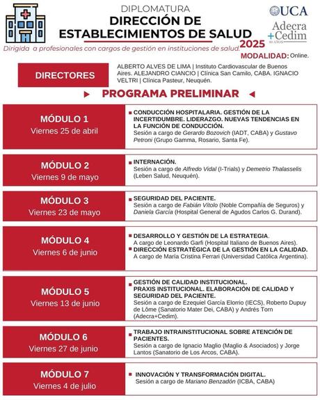VII edición de la Diplomatura en Dirección de Establecimientos de Salud, de @ADECRA VII edición de la Diplomatura en Dirección de Establecimientos de Salud, de @ADECRA