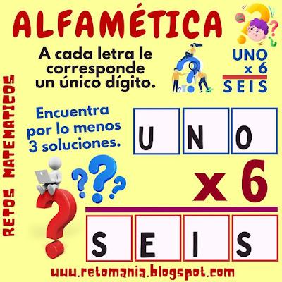 ALFAMÉTICA Desafío matemático, Acertijos, Acertijos Visuales, Retos mentales, Retos Virales, Reto matemático, Problema matemático, Juego de letras, Juego de palabras, Palabra Oculta, Busca-Palabras, Alfamética, Criptoaritmética, CriptoSuma, Suma de palabras, Suma de Letras