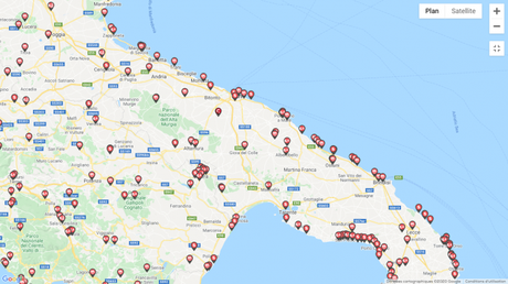 Les Puglia en una autocaravana: consejos, áreas, rutas Plan de áreas - Puglia