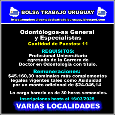 Odontólogos-as General y Especialistas