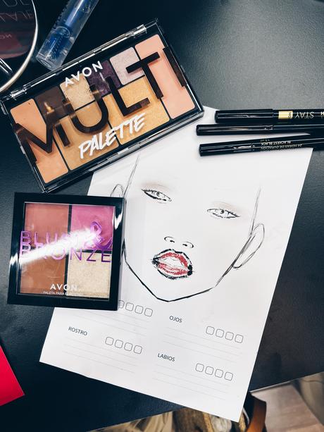 Tendencias de maquillaje avon base máscara de pestañas labial base rubor iluminador sombras Nude tips brochas labios carta de colores