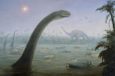 Pinturas postapocalípticas con fauna del pasado por Michael Kerbow