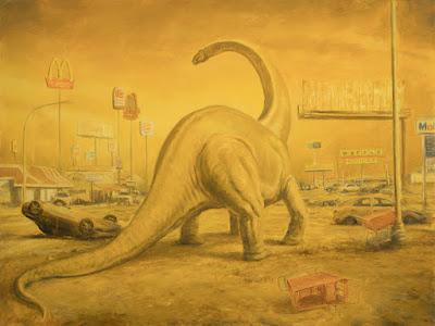 Pinturas postapocalípticas con fauna del pasado por Michael Kerbow