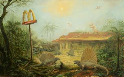 Pinturas postapocalípticas con fauna del pasado por Michael Kerbow
