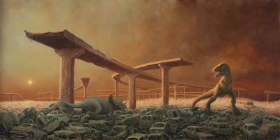 Pinturas postapocalípticas con fauna del pasado por Michael Kerbow