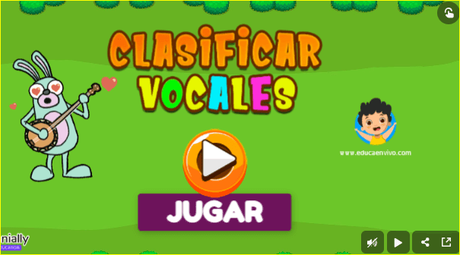 Clasificar Vocales. Juego y fichas