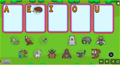 Clasificar Vocales. Juego y fichas