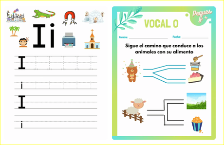 Clasificar Vocales. Juego y fichas