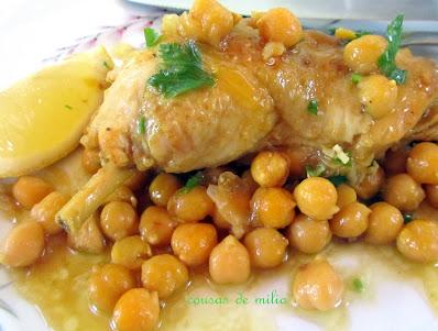 Pollo k´dra con garbanzos Pollo k´dra con garbanzos