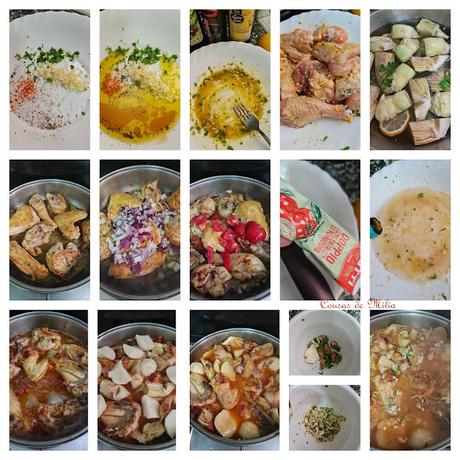 Guiso picoso de pollo y alcachofas Guiso picoso de pollo y alcachofas