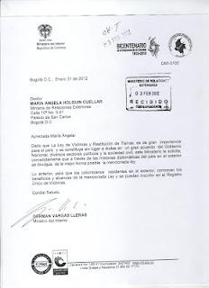 Ministro Vargas le pide a la canciller ponerse al tanto de víctimas en el exterior