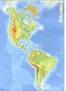 Pruebas de localización 3º ESO: MAPAS FÍSICO DE AMÉRICA