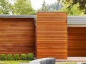Fachada madera casa moderna