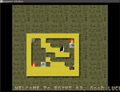 Magicor, un  rompecabezas con bloques de hielo y Tux, la mascota de Linux.