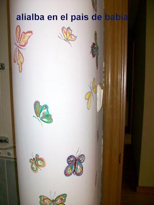 paso a paso : pintando bolboretas en la pared