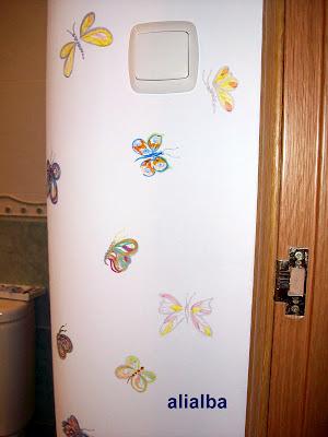 paso a paso : pintando bolboretas en la pared