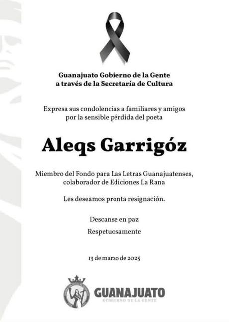 Fallece Aleqs Garrigóz, poeta y periodista mexicano