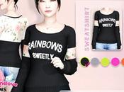 Sims Clothing: Rainbows Sweetly Sweatshirt Asian Fashion UPDATED 2025 compatible]