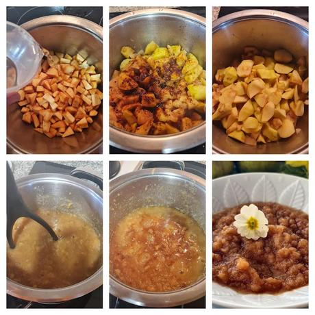 Compota de membrillos y manzanas especiada