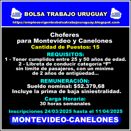 Choferes para Montevideo y Canelones Choferes para Montevideo y Canelones