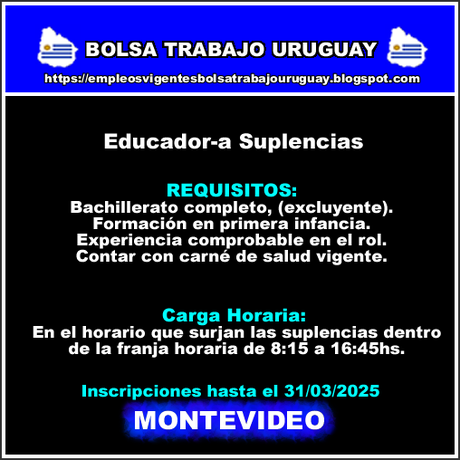 Educador-a Suplencias Educador-a Suplencias
