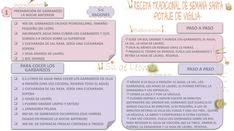 RECETA POTAJE DE GARBANZOS DE VIGILIA SEMANA SANTA LOSTELARESDESIL BY SILDELEON