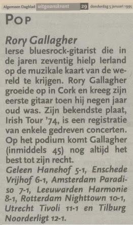 06/01/1995 Rory Gallagher en su última gira.