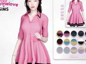 Sims Clothing: Chic Short Knit Polo Dress compatible]