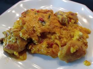 Arroz con pollo y verduras en costra