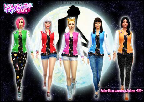 Sims 4 CC | Clothing: Sailor Moon American Jackets | UPDATED 2025 [HQ compatible] Gabymelove Sims | Mod, mods, Custom content, contenido personalizado, CAS, CUS, Create a sim, Crear un sim, Clothes, Cloth, Ropa, Vestimenta, marinero, luna, guardian, soldier, anime, manga, magical, girl, chaqueta, chamarra, blazer, americana, sport, deportiva, mercury, mars, jupiter, venus, mercurio, marte, Usagi, Serena, Bunny, Tsukino, Ami, Amy, Mizuno, Rei, Hino, Makoto, Lita, Patricia, Kino, Sailor V, Mina, Minako, guerrero, guerrera, Aino, Carola, Inner, Sistema, Solar, Interno, Free, Download