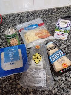 Ingredientes para macarrones con queso