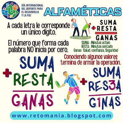 ALFAMÉTICAS: DÍA DEL DEPORTE ALFAMÉTICAS: DÍA DEL DEPORTE