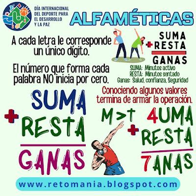ALFAMÉTICAS: DÍA DEL DEPORTE ALFAMÉTICAS: DÍA DEL DEPORTE