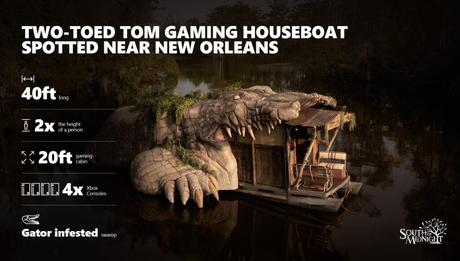 Avistan a Tom Dos Dedos, un monstruoso caimán de 12 metros, cerca de Nueva Orleans (con una sala de videojuegos en la boca)