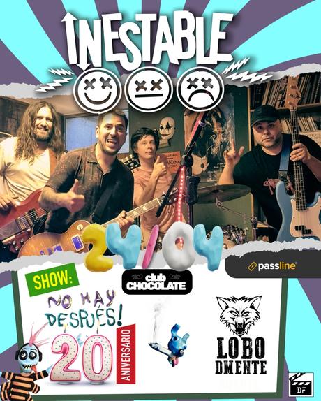 Inestable celebra 20 años de su álbum «No Hay Después» con un concierto en Club Chocolate