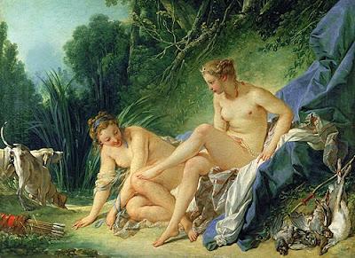 Diana después de su baño (1742) de François Bouchet Mitología, pintura y literatura. Mario Vargas Llosa
