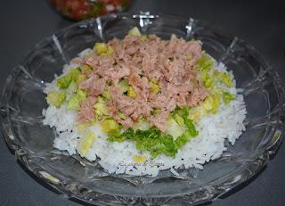 Ensalada de arroz con verduras de la huerta