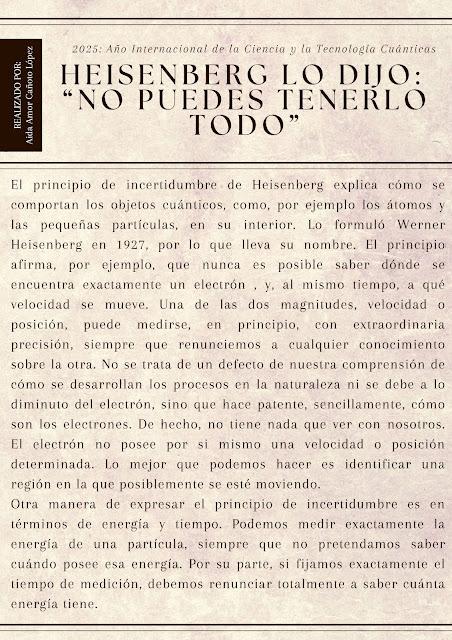 Heisenberg lo dijo: “No puedes tenerlo todo”