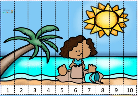 Puzzles-rompecabezas de verano. Puzzles recortables