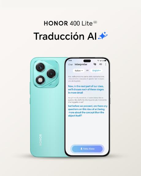 HONOR 400 Lite: la IA que traduce, organiza y explora HONOR 400 Lite: la IA que traduce, organiza y explora